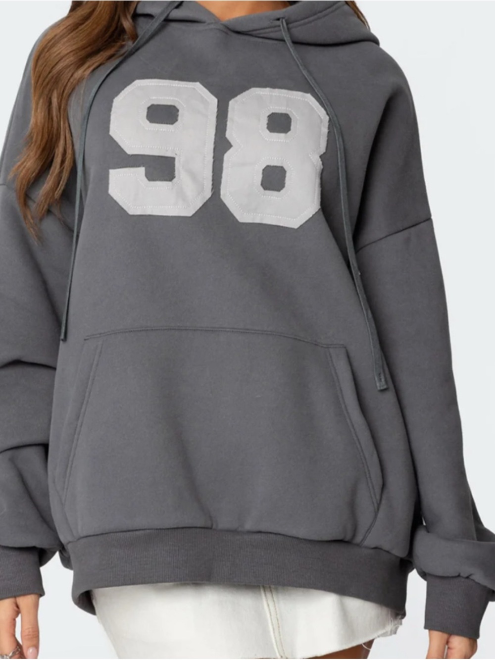Edikted 98 Oversized Hoodie Sweatshirt - Gray